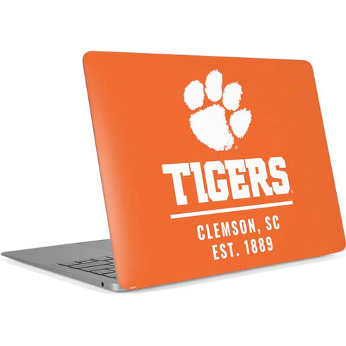 Clemson University Tigers Est 1889 Orange Apple MacBook Air Skin