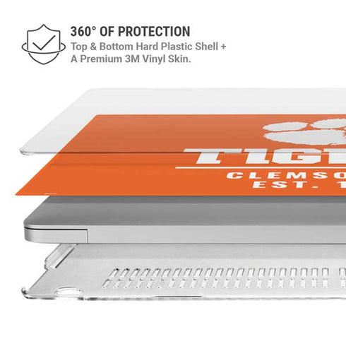 Clemson University Tigers Est 1889 Orange MacBook Pro 13in (2020) Case plus Skin