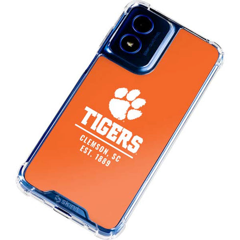 Clemson University Tigers Est 1889 Orange Moto G Play 4G (2024) Clear Case