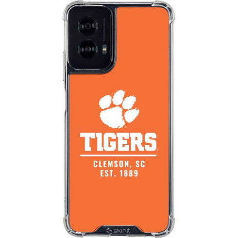 Clemson University Tigers Est 1889 Orange Moto G Power 5G (2024) Clear Case