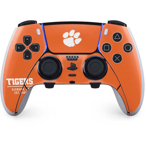 Clemson University Tigers Est 1889 Orange PS5 DualSense Edge Pro Controller Skin