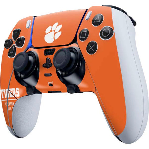 Clemson University Tigers Est 1889 Orange PS5 DualSense Edge Pro Controller Skin
