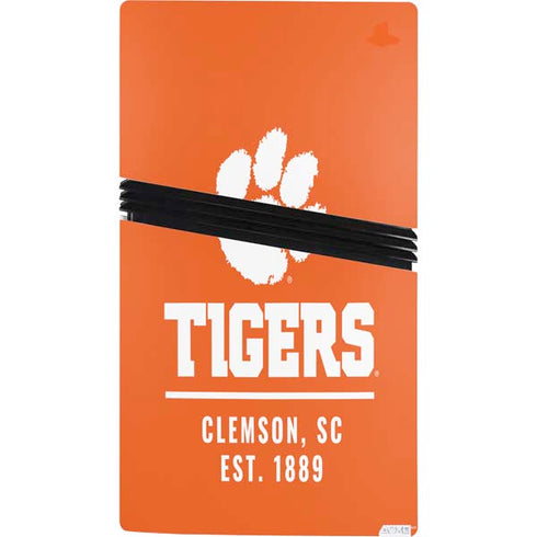 Clemson University Tigers Est 1889 Orange PS5 Pro Bundle Skin