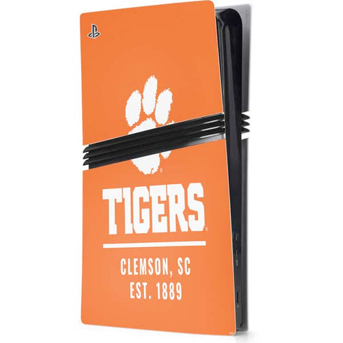 Clemson University Tigers Est 1889 Orange PS5 Pro Console Skin
