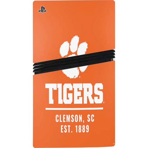 Clemson University Tigers Est 1889 Orange PS5 Pro Console Skin