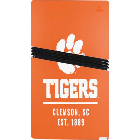 Clemson University Tigers Est 1889 Orange PS5 Pro Console Skin