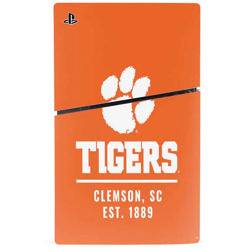Clemson University Tigers Est 1889 Orange PS5 Slim Digital Edition Console Skin