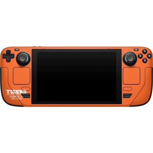 Clemson University Tigers Est 1889 Orange Steam Deck Handheld Gaming Computer Skin