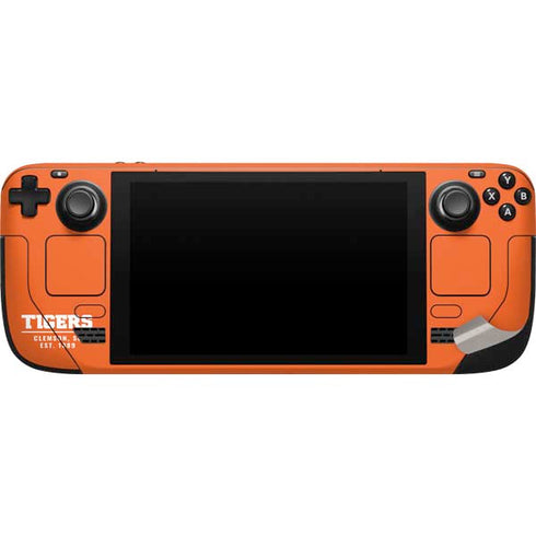 Clemson University Tigers Est 1889 Orange Steam Deck Handheld Gaming Computer Skin