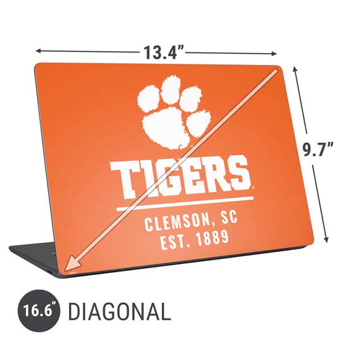 Clemson University Tigers Est 1889 Orange Universal Laptop 16.6in (13.4 x 9.7in) Skin
