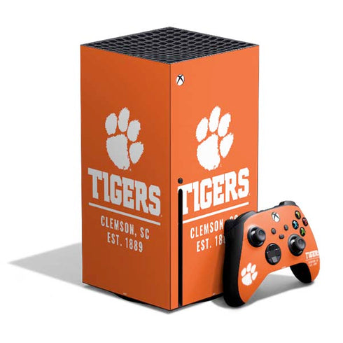 Clemson University Tigers Est 1889 Orange Xbox Series X Bundle Skin