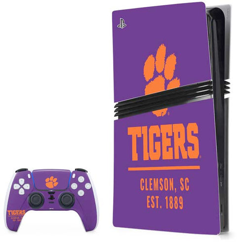 Clemson University Tigers Est 1889 PS5 Pro Bundle Skin