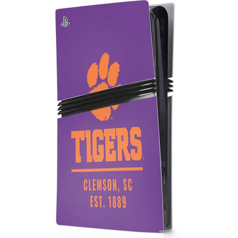Clemson University Tigers Est 1889 PS5 Pro Console Skin