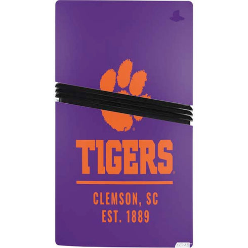 Clemson University Tigers Est 1889 PS5 Pro Console Skin