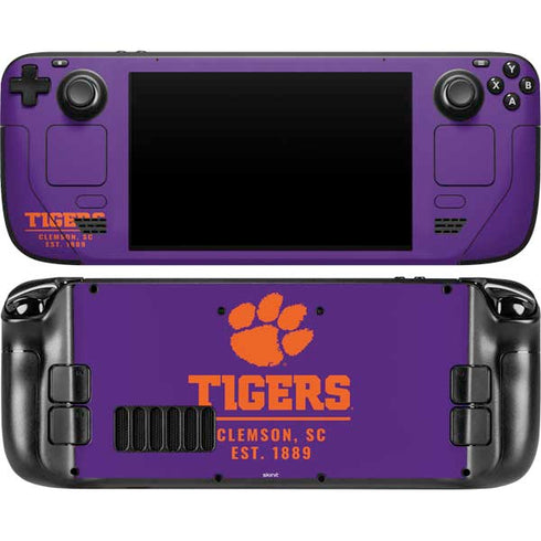 Clemson University Tigers Est 1889 Steam Deck Handheld Gaming Computer OLED Skin