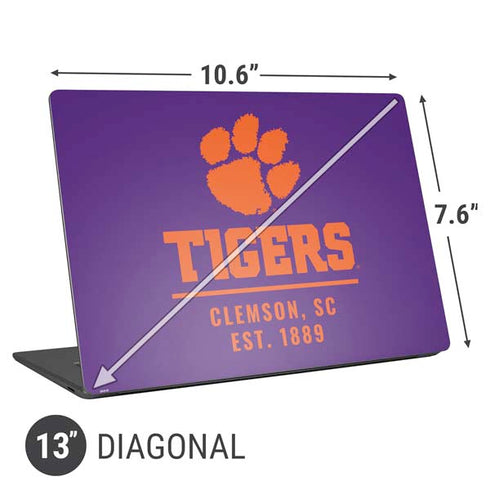 Clemson University Tigers Est 1889 Universal Laptop 13in (10.6 x 7.6in) Skin