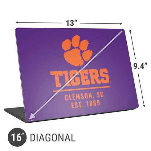 Clemson University Tigers Est 1889 Universal Laptop 16in (13 x 9.4in) Skin