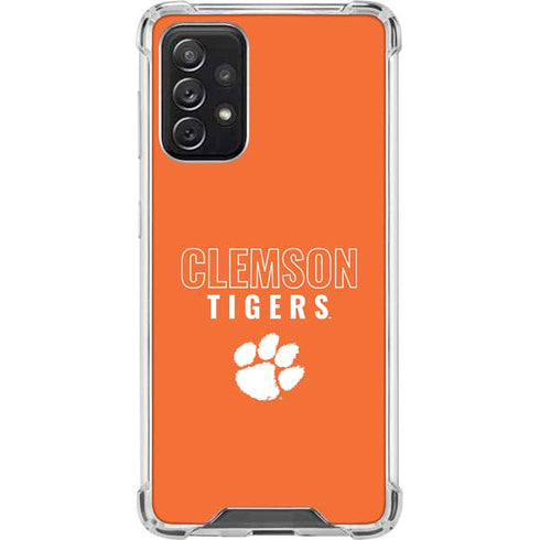 Clemson University Tigers Logo Galaxy A72 5G Clear Case