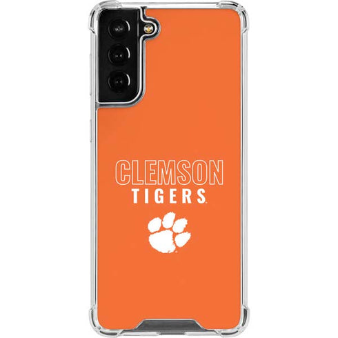 Clemson University Tigers Logo Galaxy S21 FE Clear Case
