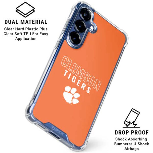 Clemson University Tigers Logo Galaxy S25 Clear Case