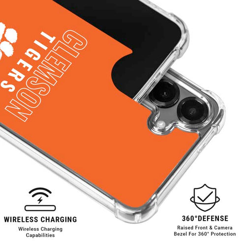 Clemson University Tigers Logo Galaxy S26 Plus Clear Case