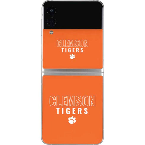 Clemson University Tigers Logo Galaxy Z Flip4 5G Skin