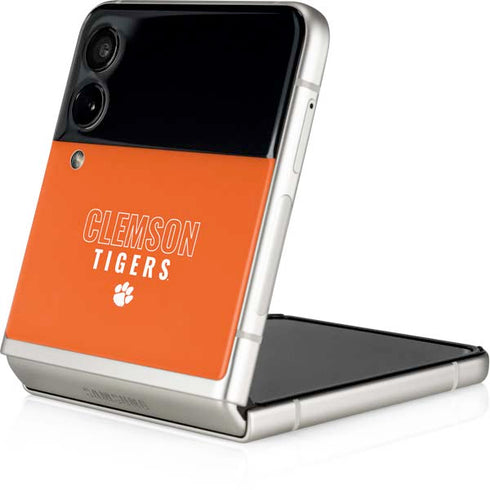 Clemson University Tigers Logo Galaxy Z Flip4 5G Skin
