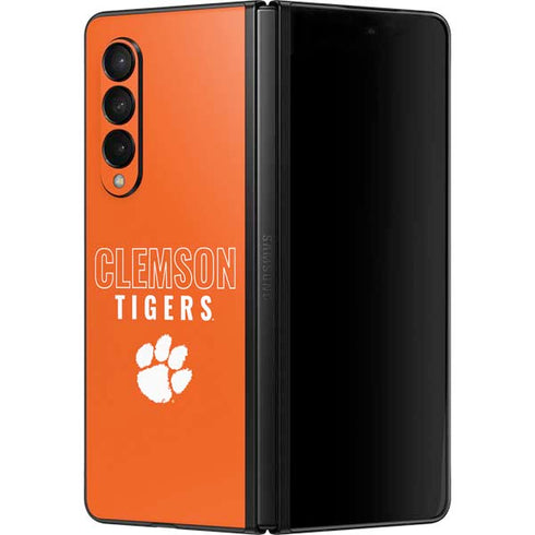 Clemson University Tigers Logo Galaxy Z Fold3 5G Skin
