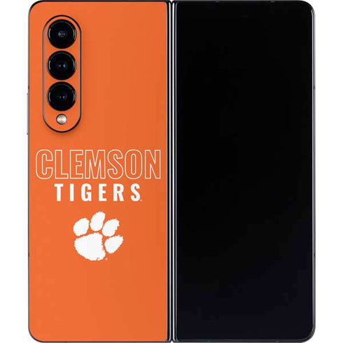 Clemson University Tigers Logo Galaxy Z Fold4 5G Skin