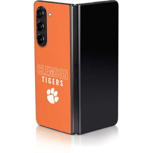 Clemson University Tigers Logo Galaxy Z Fold5 5G Skin