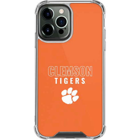 Clemson University Tigers Logo iPhone 14 Pro Max Clear Case