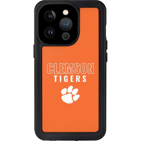 Clemson University Tigers Logo iPhone 15 Pro Waterproof Case