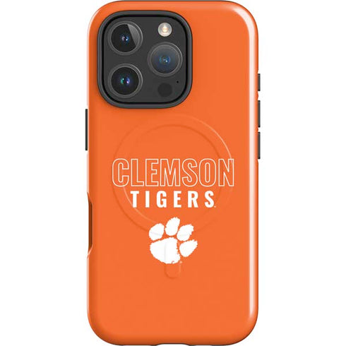 Clemson University Tigers Logo iPhone 16 Pro Max Magsafe Impact Case