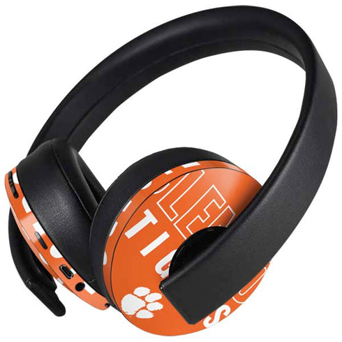 Clemson University Tigers Logo PlayStation 4 Gold Wireless Headset Skin
