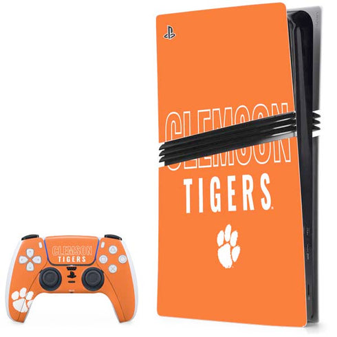 Clemson University Tigers Logo PS5 Pro Bundle Skin