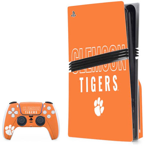Clemson University Tigers Logo PS5 Pro Disk Bundle Skin