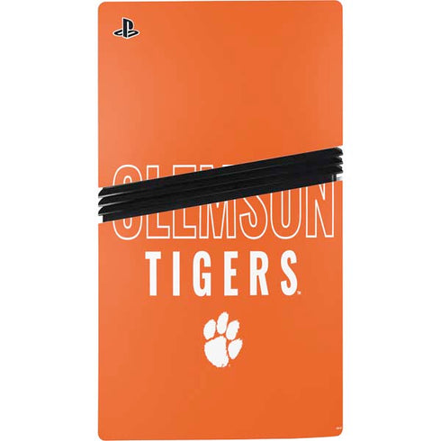 Clemson University Tigers Logo PS5 Pro Disk Console Skin