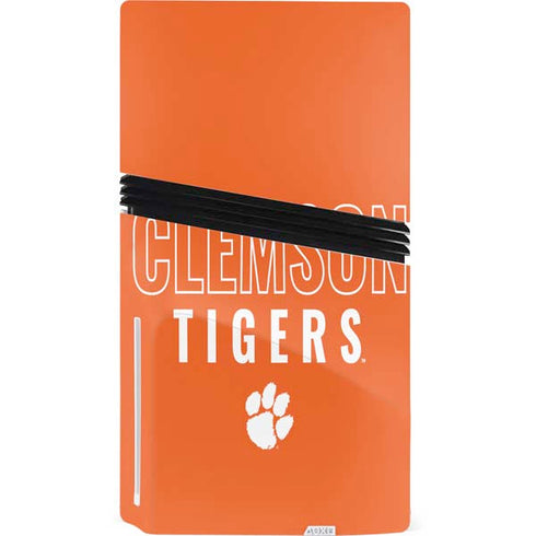 Clemson University Tigers Logo PS5 Pro Disk Console Skin