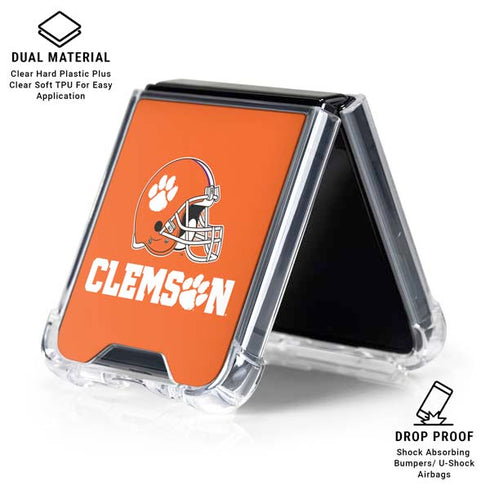 Clemson University Football Galaxy Z Flip6 Clear Case