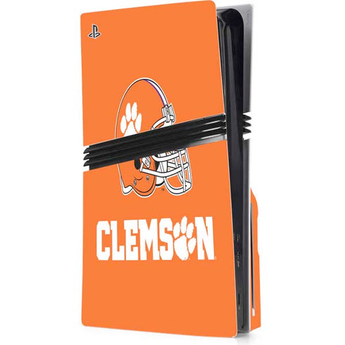 Clemson University Football PS5 Pro Disk Console Skin