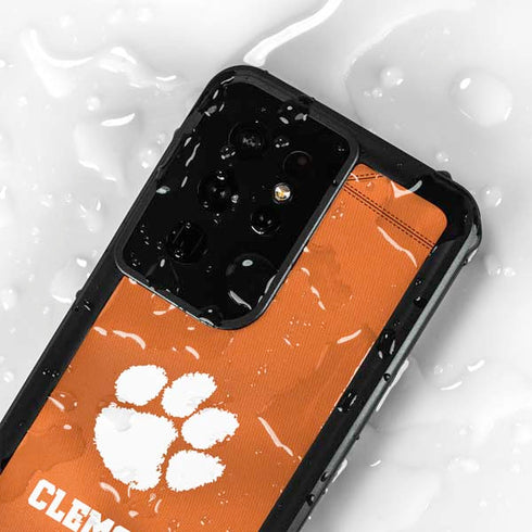 Clemson University Orange Jersey Galaxy S24 Ultra Waterproof Case