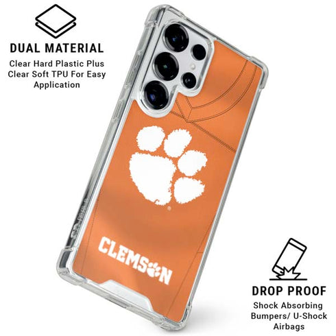 Clemson University Orange Jersey Galaxy S25 Ultra Clear Case