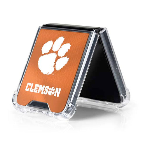 Clemson University Orange Jersey Galaxy Z Flip5 5G Clear Case