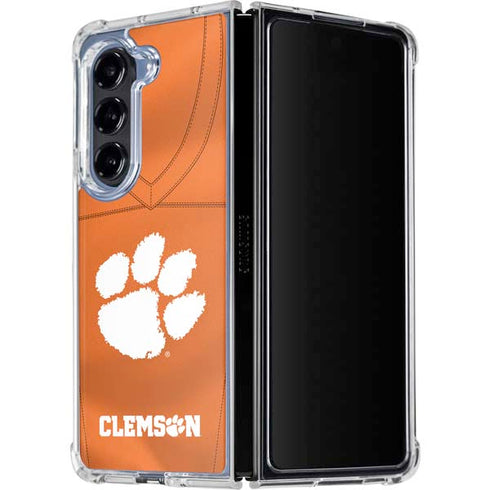 Clemson University Orange Jersey Galaxy Z Fold5 5G Clear Case