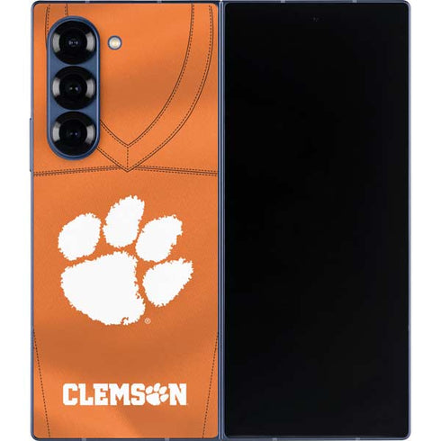 Clemson University Orange Jersey Galaxy Z Fold6 Skin