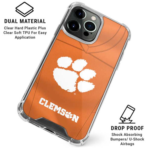 Clemson University Orange Jersey iPhone 15 Pro Clear Case
