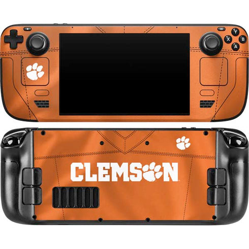 Clemson University Orange Jersey Steam Deck Handheld Gaming Computer OLED Skin
