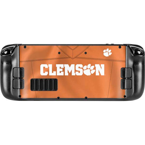 Clemson University Orange Jersey Steam Deck Handheld Gaming Computer OLED Skin