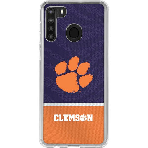 Clemson University Paw Logo Galaxy A21 Clear Case