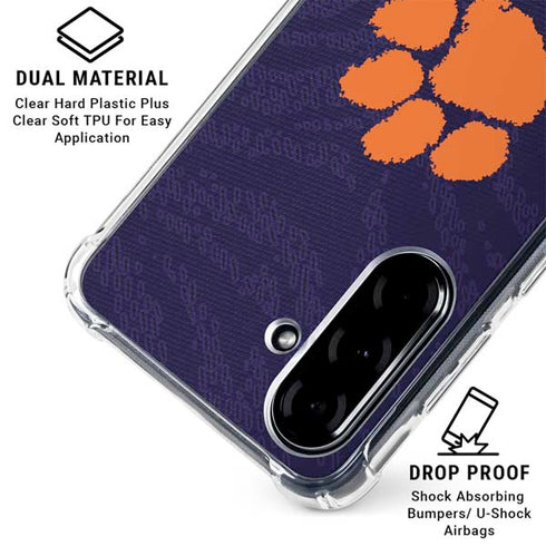 Clemson University Paw Logo Galaxy A36 5G Clear Case